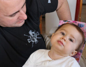 Spina Bifida baby with Dad